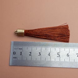 ＊10個＊ タッセル ロング サドルブラウン ポリエステル糸 糸タッセル ピアスやチャーム作りなどに ta025a 5枚目の画像
