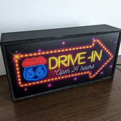 アメリカン ルート66 ドライブイン ダイナー カフェ バー サイン 看板 置物 雑貨 LED2wayライトBOX 5枚目の画像