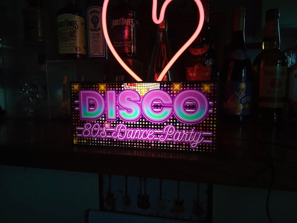 ディスコ DISCO クラブ ダンス 80s テクノ ソウル 踊り ミニチュア サイン 看板 置物 雑貨 ライトBOX 7枚目の画像