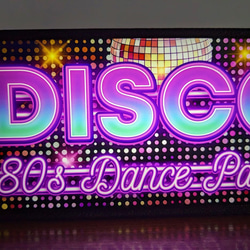 ディスコ DISCO クラブ ダンス 80s テクノ ソウル 踊り ミニチュア サイン 看板 置物 雑貨 ライトBOX 3枚目の画像