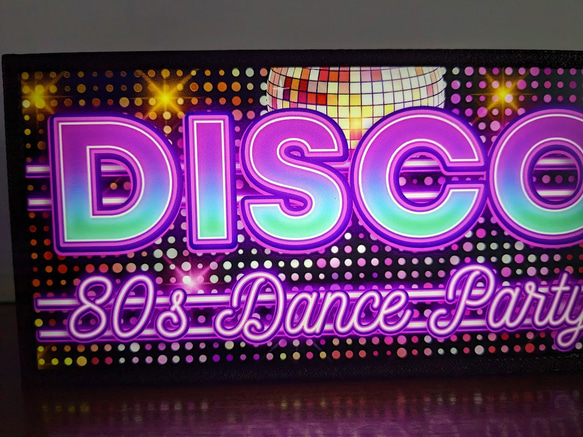 ディスコ DISCO クラブ ダンス 80s テクノ ソウル 踊り ミニチュア サイン 看板 置物 雑貨 ライトBOX 3枚目の画像