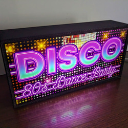 ディスコ DISCO クラブ ダンス 80s テクノ ソウル 踊り ミニチュア サイン 看板 置物 雑貨 ライトBOX 4枚目の画像