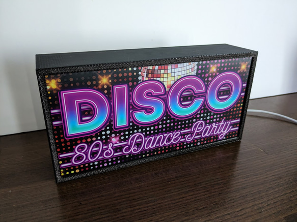 ディスコ DISCO クラブ ダンス 80s テクノ ソウル 踊り ミニチュア サイン 看板 置物 雑貨 ライトBOX 5枚目の画像