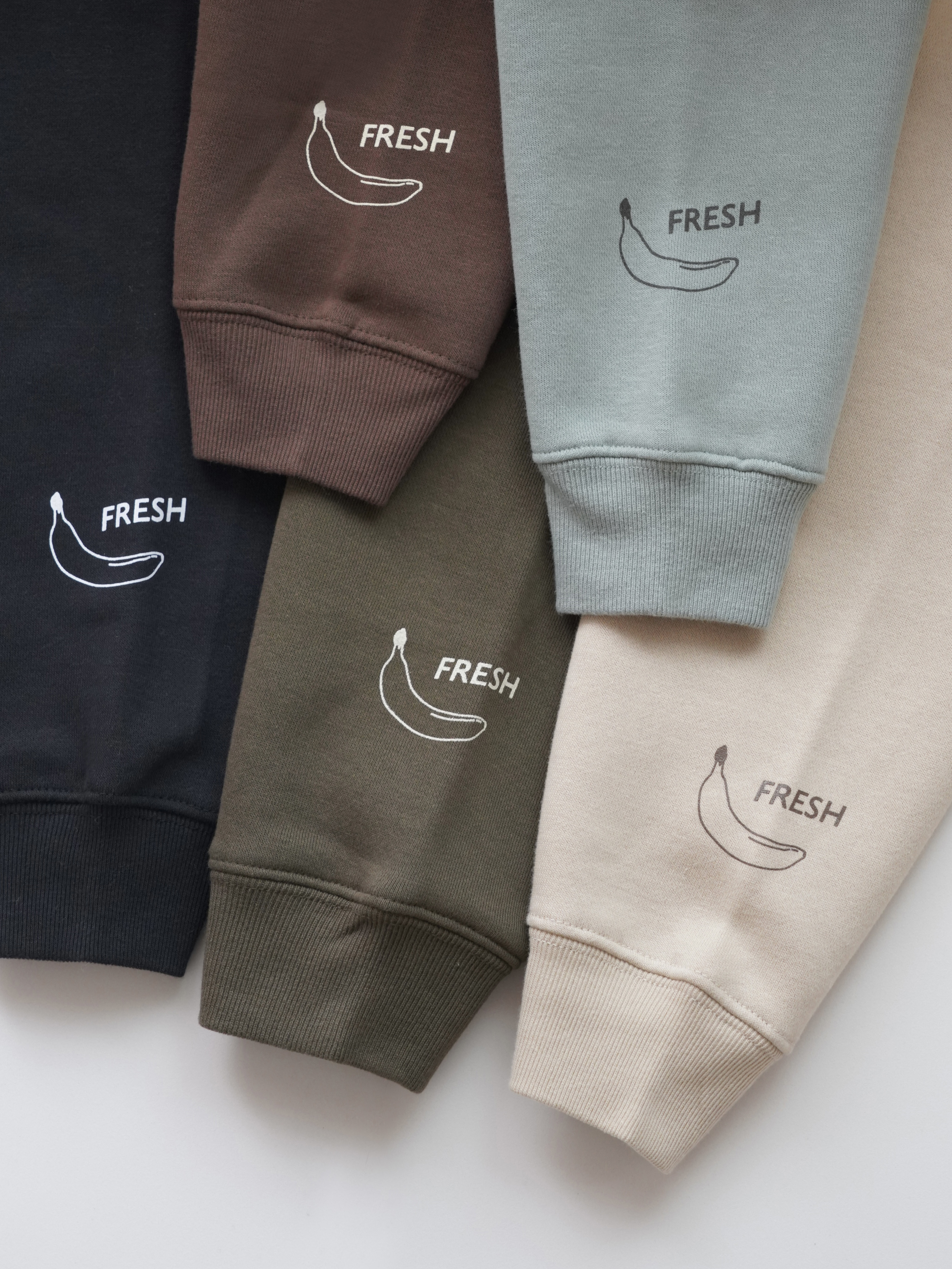 販売再開【裏起毛ブラウン】S〜XXLサイズ/FRESHバナナスウェット