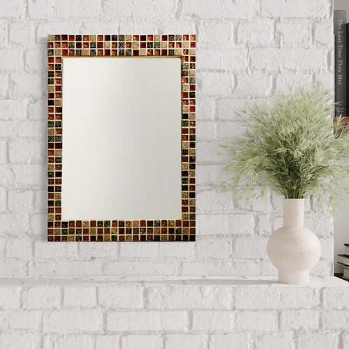 ゴージャスな大理石のブラウンタイルミラー ドレッサー・ミラー・鏡台