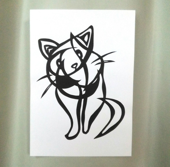 【切り絵】原画　A5サイズ　cat 1枚目の画像