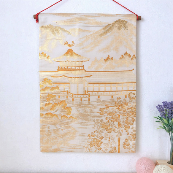帯のタペストリー　平安神宮風景画文様　帯リメイク183 1枚目の画像