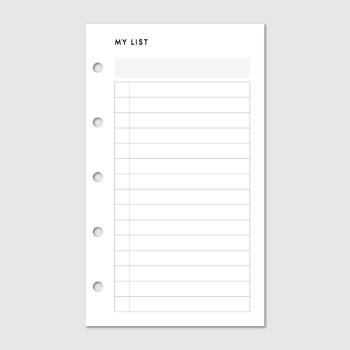 M5サイズ》何にでも使えるシンプルなリストタイプのリフィル／システム