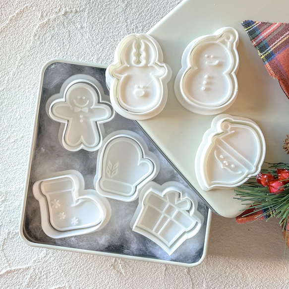 【クリスマス】〈セレクト3点〉ミニ クッキー型/かわいい/プレゼント/ギフト/手作り/トナカイ/ツリー/サンタ/クッキー 2枚目の画像