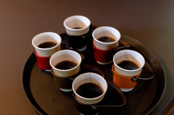 持ち運びができるコーヒーホルダー(ストラップ付き)　 コーヒーカップホルダー　カップスリーブ 8枚目の画像