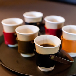 持ち運びができるコーヒーホルダー(ストラップ付き)　 コーヒーカップホルダー　カップスリーブ 7枚目の画像