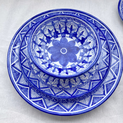 ボウル 14cm COP002 マヨリカ焼き イタリア陶器　幾何学模様　青い器 6枚目の画像