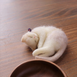 送料400円★木のカップ猫　ぼーろΦ10cm 7枚目の画像