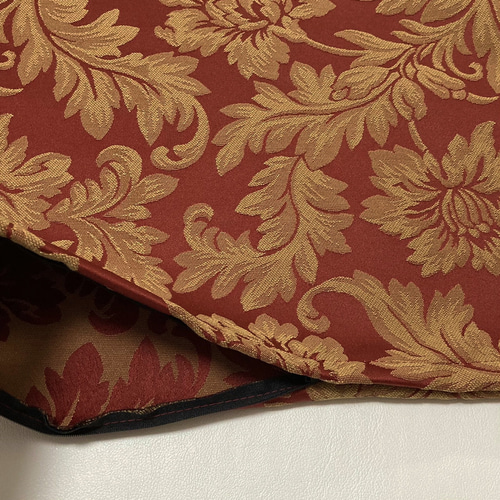 椅子生地で作る 座布団カバー おしゃれな大柄の花模様 赤 55×59