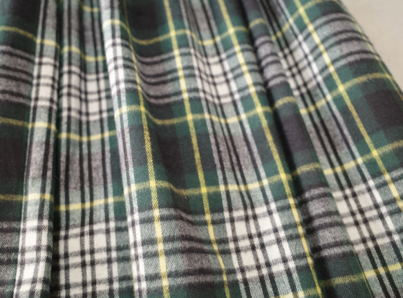 上質起毛シャギーチェックスカート　グリーン 7枚目の画像