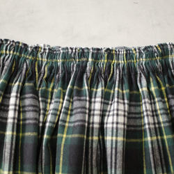 上質起毛シャギーチェックスカート　グリーン 3枚目の画像