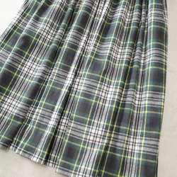 上質起毛シャギーチェックスカート　グリーン 5枚目の画像