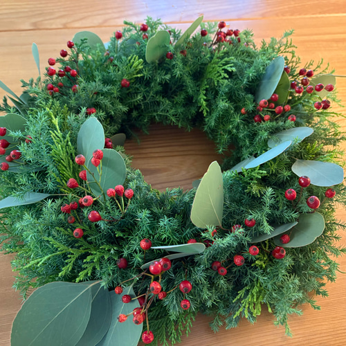 オーバルな ナチュラル クリスマスリース 赤い実 リース The Blessing 