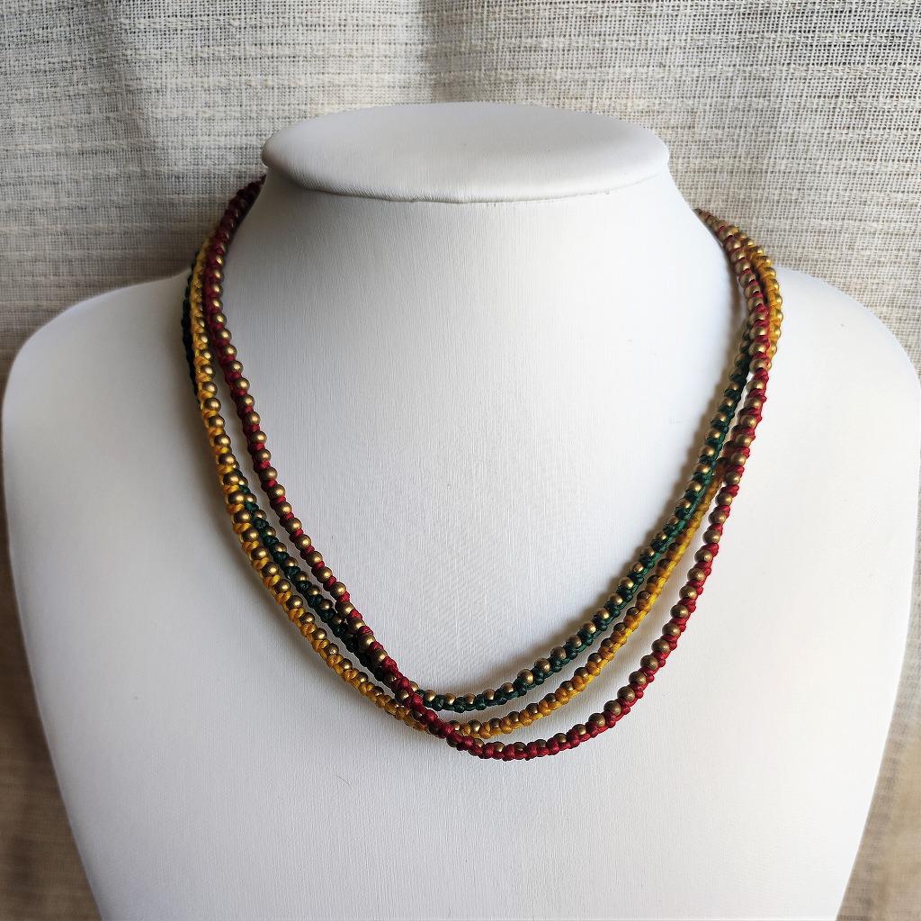 1266 マクラメハンドメイドネックレス マクラメネックレス ダイクロシルバー | speakerscorner