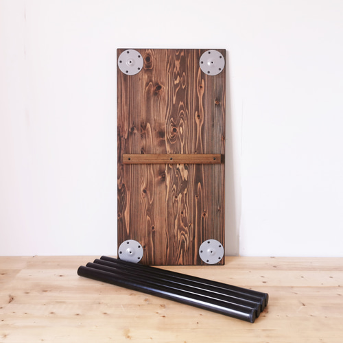 無垢材のデスク 90cm×45cm/ダークブラウン/ 工具不要 組立 最短5分