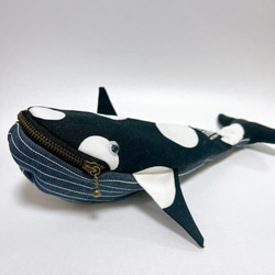 くじらポーチ ランダムドット柄□ペンケース クジラポーチ smileタグ