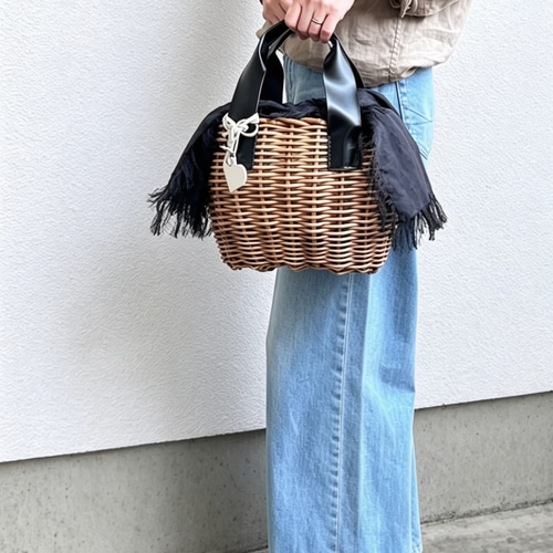 受注オーダー］リネンと白籐のかごバッグ かごバッグ te-tote 通販
