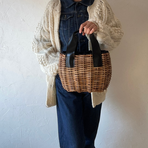 受注オーダー］リネンと白籐のかごバッグ かごバッグ te-tote 通販