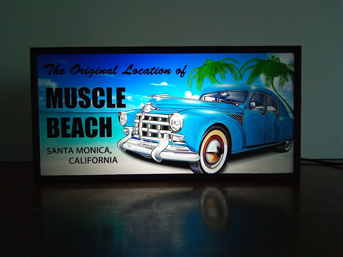 アメリカン カリフォルニア アメ車 旧車 マッスルビーチ ヤシの木 海 