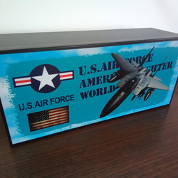 ミリタリー 戦闘機 U.S.AIR FORCE プラモデル サイン 看板 置物 雑貨 雑貨 LED2wayライトBOX 4枚目の画像