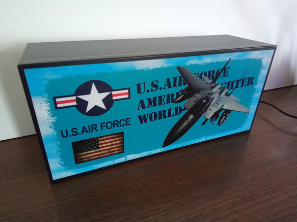 ミリタリー 戦闘機 U.S.AIR FORCE プラモデル サイン 看板 置物 雑貨 雑貨 LED2wayライトBOX 4枚目の画像