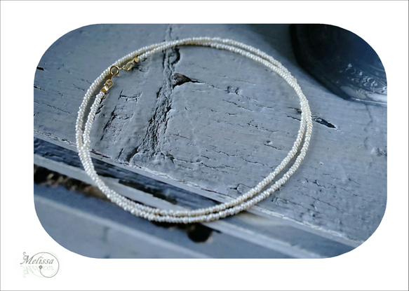 「お客様オーダー品」極小淡水ケシパールのネックレス/60cm 4枚目の画像