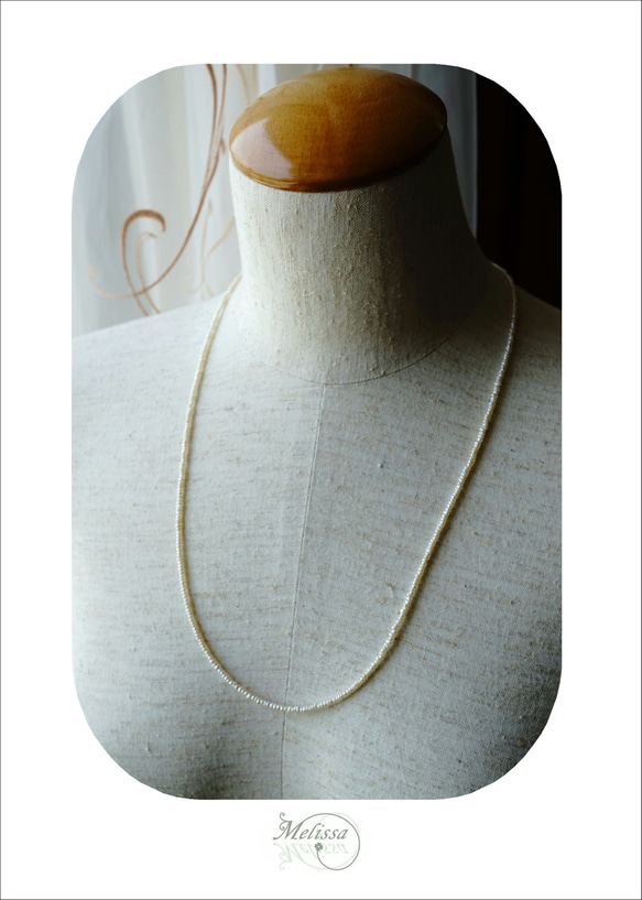 「お客様オーダー品」極小淡水ケシパールのネックレス/60cm 5枚目の画像