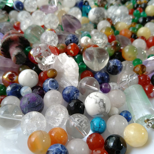 特価 訳アリ お得な天然石 ミックス 50g分 穴あきビーズ/ペンダント