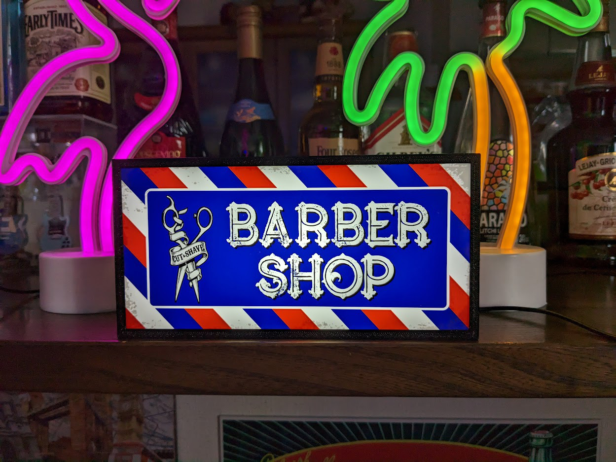 バーバーショップ 理容室 ヘアーサロン 床屋 BARBER⑤ サイン 看板 置物 雑貨 ライトBOX 電飾看板 電光看板