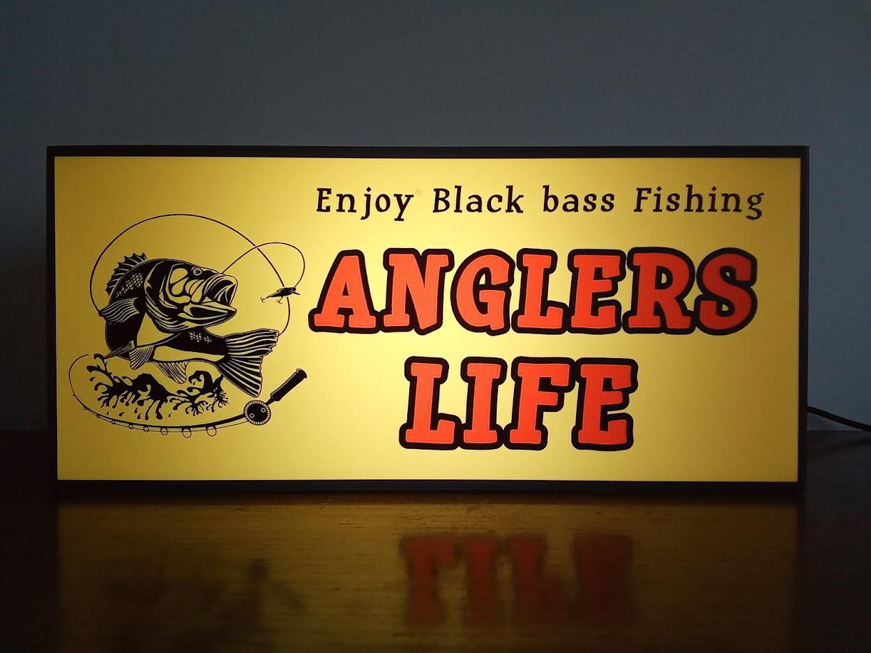 バスフィッシング ルアー ブラックバス バスプロ アングラーズ サイン ランプ 照明 看板 置物 雑貨 ライトBOX