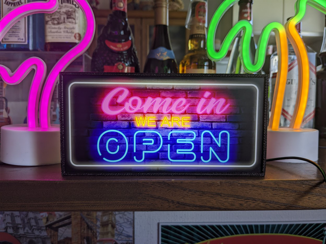 Come in OPEN オープン 開店 営業中 いらっしゃいませ サイン 看板 置物 雑貨 LED2wayライトBOX