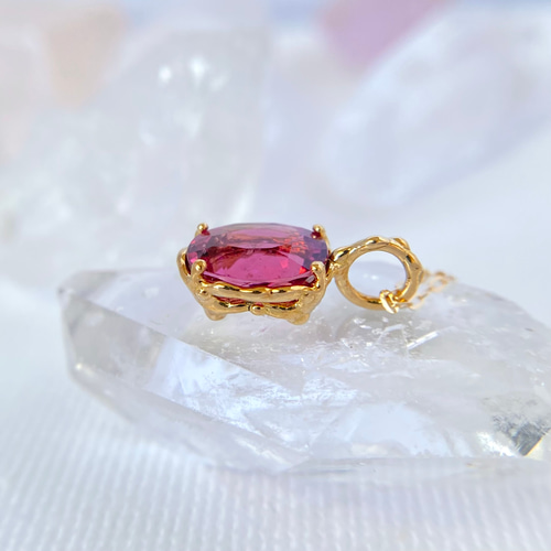 ♢N♢K18 ピンクトルマリン3.85ct ネックレスチャ―ム K18☆天然ピンクトルマリンネックレス☆1点ものジュエリー