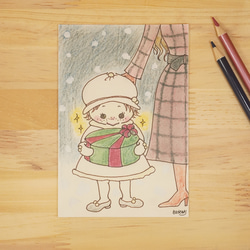 季節のポストカード&絵手紙【クリスマス】　色えんぴつアート　[4枚セット] 3枚目の画像