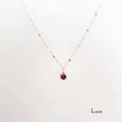 【ロードライトガーネット】1月誕生石✴︎2way K10YG New Simple  Necklace 4枚目の画像