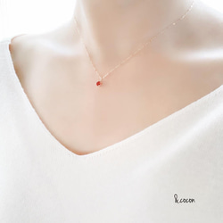 【ロードライトガーネット】1月誕生石✴︎2way K10YG New Simple  Necklace 1枚目の画像