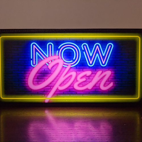 アメリカン NOW OPEN オープン 開店 営業中 店舗 ミニチュア サイン