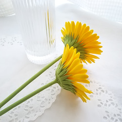 【訂做】❁ 黃泥花非洲菊 2 件套，室內花，單花花瓶❁ 第7張的照片