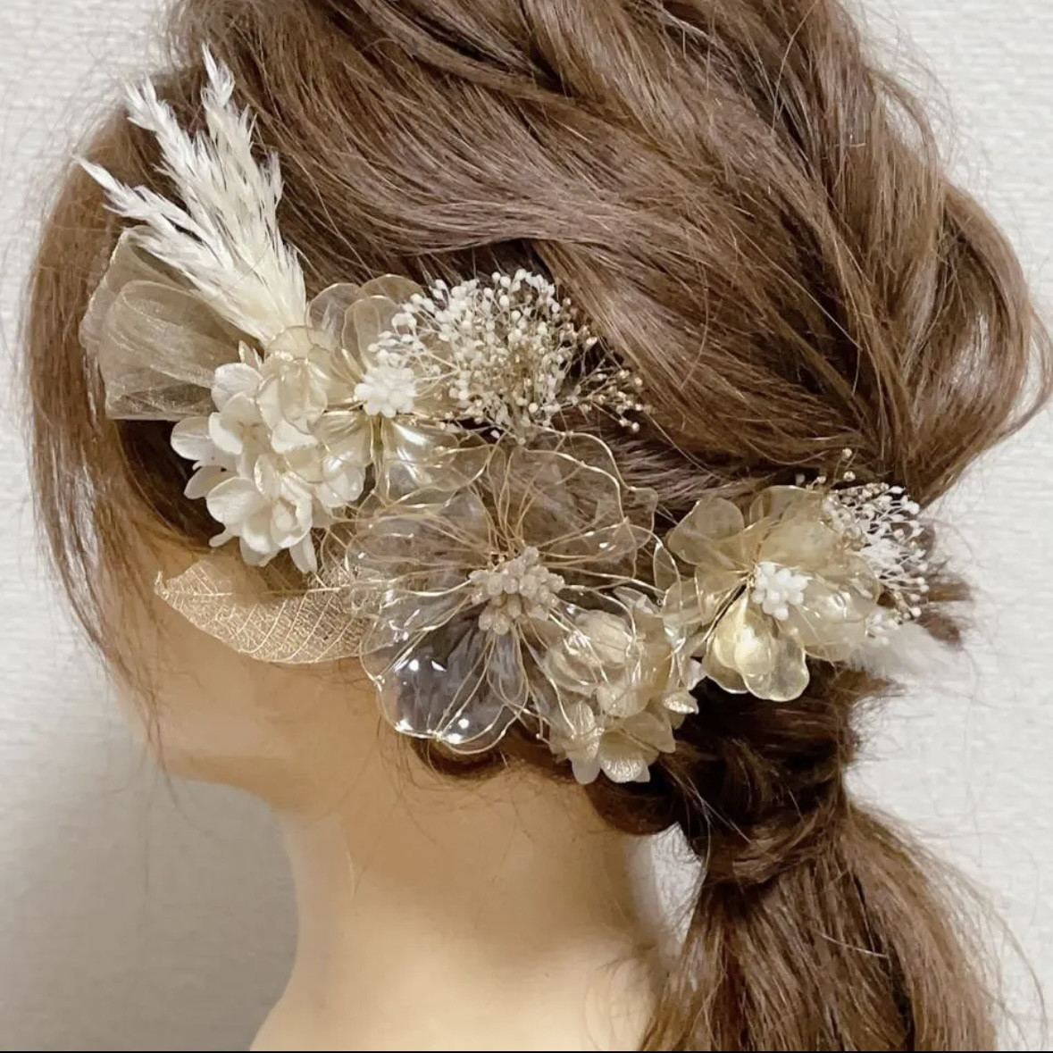 ✳︎Gold mix✳︎ビックフラワー&ゴールドフラワー＋ドライフラワー✳︎