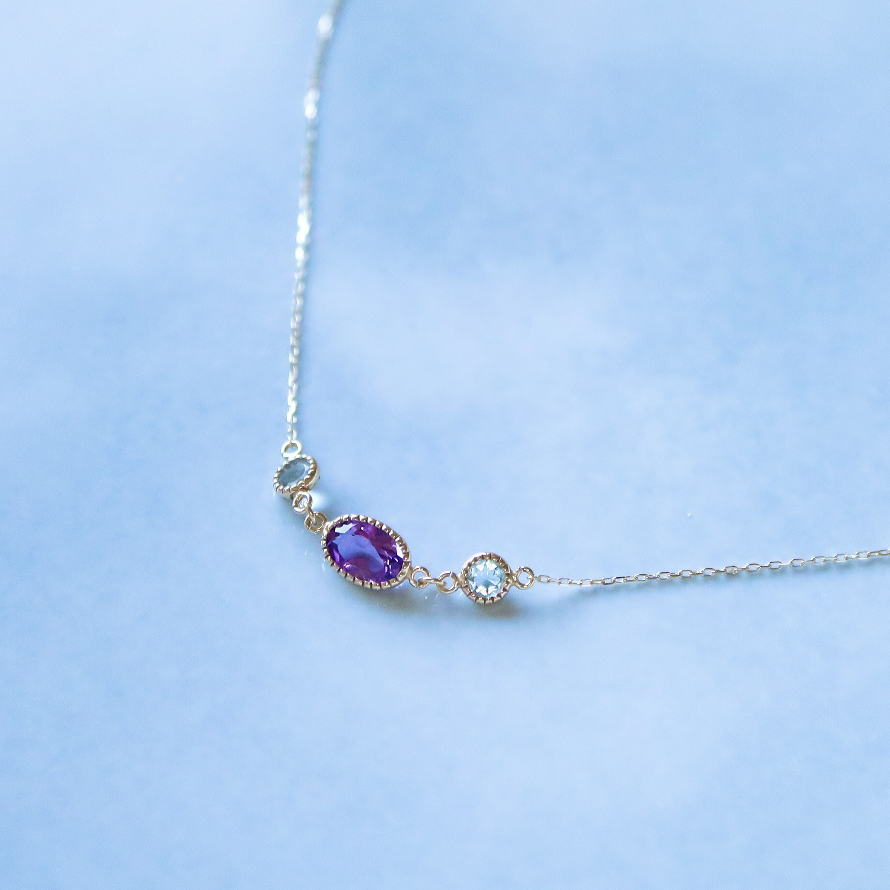 [Sot to] K10 ネックレス【アメシスト&アクアマリン】