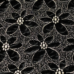 刺繍ベロアスカート。マーガレットような花の白と金の刺しゅうリボンフレアースカート 9枚目の画像
