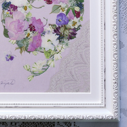 押し花 押し花アート 押し花額 母の日フラワー バラ リース ブライダル