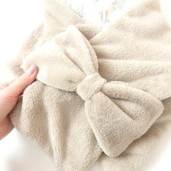 つけるだけで可愛い  3wayふんわりリボンマフラー ラベンダー 〈送料無料〉 4枚目の画像