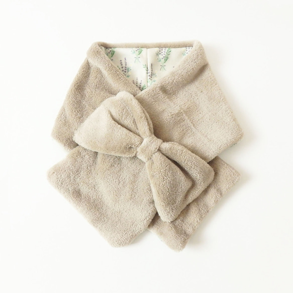 つけるだけで可愛い  3wayふんわりリボンマフラー ラベンダー 〈送料無料〉 1枚目の画像