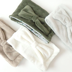 つけるだけで可愛い  3wayふんわりリボンマフラー ラベンダー 〈送料無料〉 8枚目の画像