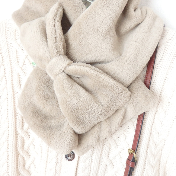 つけるだけで可愛い  3wayふんわりリボンマフラー ラベンダー 〈送料無料〉 2枚目の画像